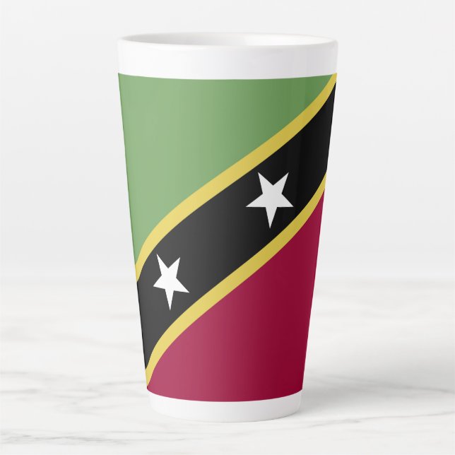 Tasse Latte Drapeau de Saint-Kitts-et-Nevis (Devant)