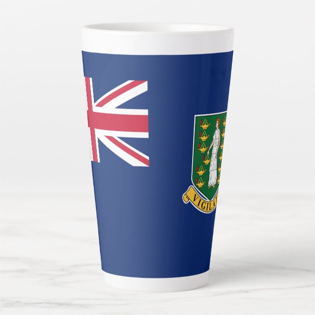Tasse Latte Drapeau des îles Vierges britanniques (Devant)
