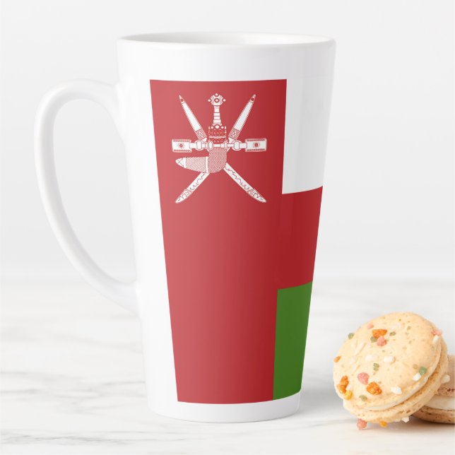 Tasse Latte Drapeau d'Oman (En situation)