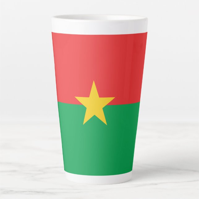 Tasse Latte Drapeau du Burkina Faso patriotique (Devant)