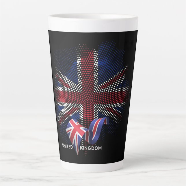 Tasse Latte Drapeau du Royaume-Uni (Devant)