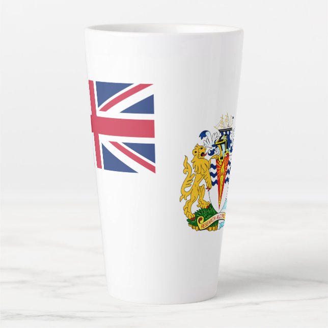 Tasse Latte Drapeau du territoire antarctique britannique (Devant)