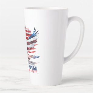 Tasse Latte Drapeau et aigle des Etats-Unis.Liberté.