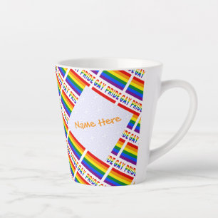 Tasse Latte Drapeau Fierté Gay LGBTQ Carreaux Petit