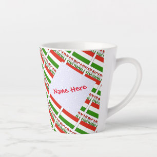 Tasse Latte Drapeau hongrois hongrie personnalisé en rouge mos