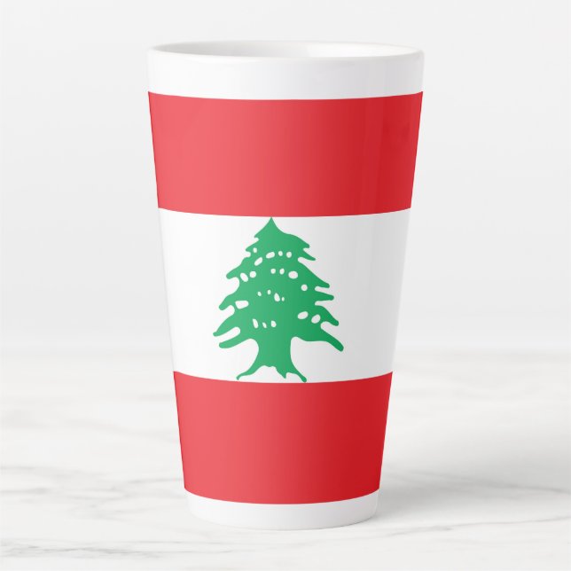 Tasse Latte Drapeau libanais (Devant)