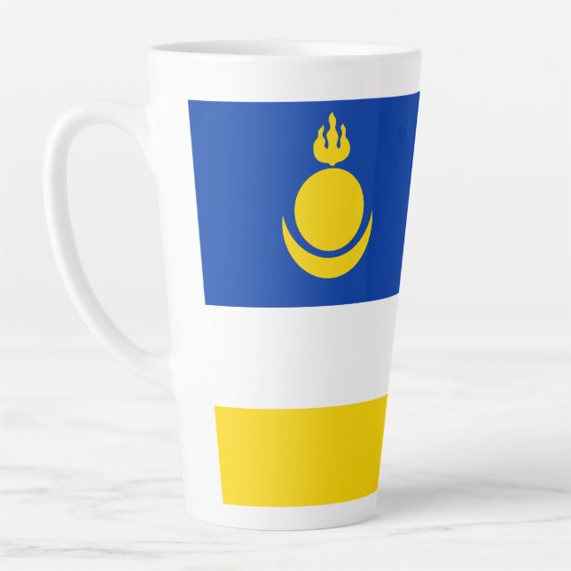 Tasse Latte Drapeau patriotique de Bouriatie (Gauche)