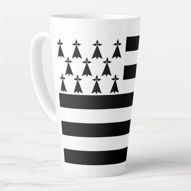 Tasse Latte Drapeau patriotique de Bretagne (Angle gauche)