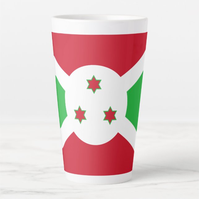 Tasse Latte Drapeau patriotique du Burundi (Devant)