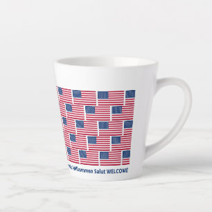 Tasse Latte Drapeau Patriotique USA Hospitality