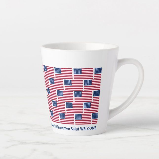 Tasse Latte Drapeau Patriotique USA Hospitality (Droite)