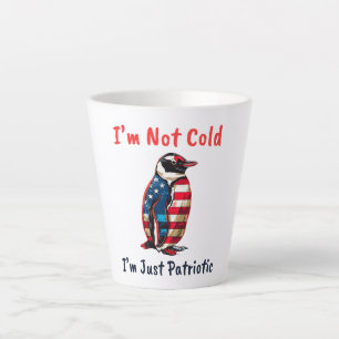 Tasse Latte Drapeau Penguin Amérique