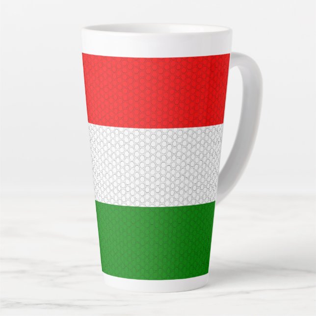 Tasse Latte Drapeau stylisé de Hongrie (Angle droit)