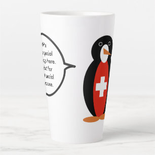 Tasse Latte Drapeau Suisse Mme Pingouin Personnalisé