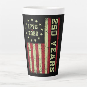 Tasse Latte Drapeau Usa 250e Anniversaire