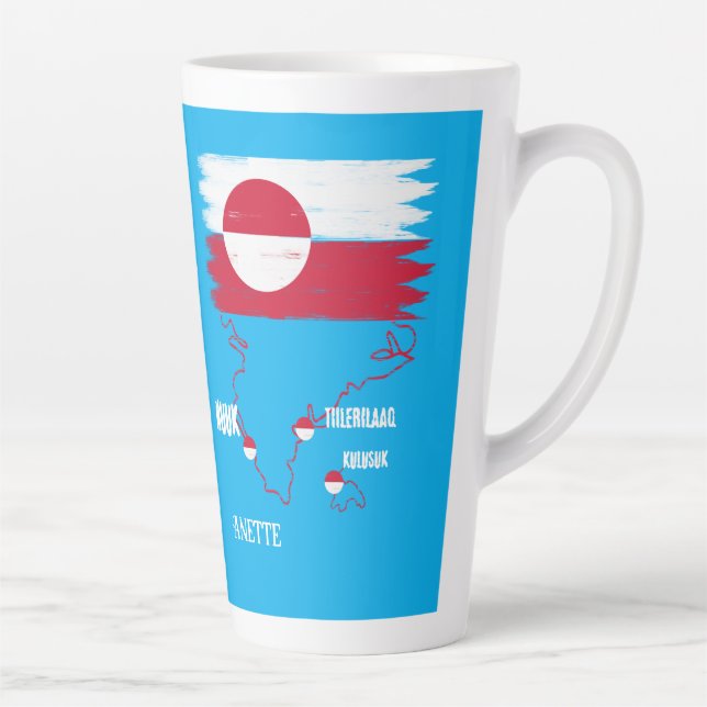 Tasse Latte Drapeau vintage de Nuuk au Groenland  (Droite)