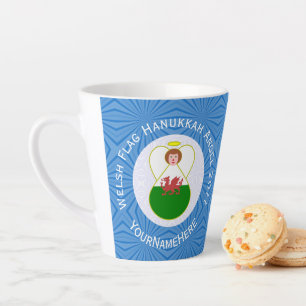 Tasse Latte Drapeau Welsh Angel Hanoukka personnalisé