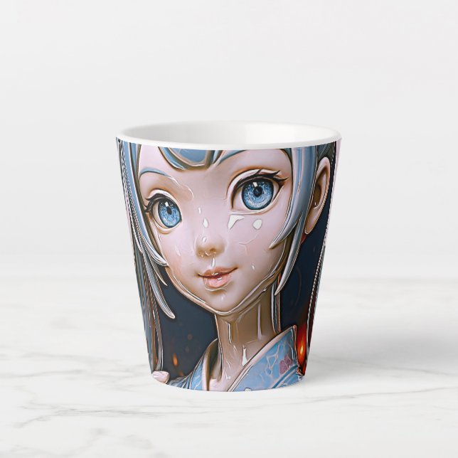 Tasse Latte Dreamy Porcelain Anime Girl (Devant)