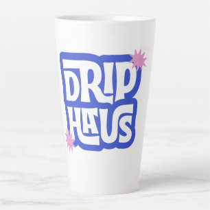 Tasse Latte Drip Haus – Logo Retro Ludique