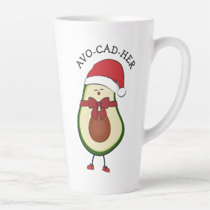 Tasse Latte Drôle cadeau Santa Hat Avocado