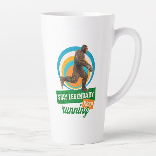 Tasse Latte Drôle de motivation de course de Bigfoot (Droite)