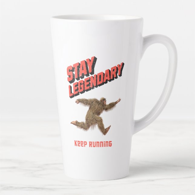 Tasse Latte Drôle de motivation de course de Bigfoot (Droite)