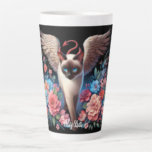 Tasse Latte Drôle démon siamois et chat ange