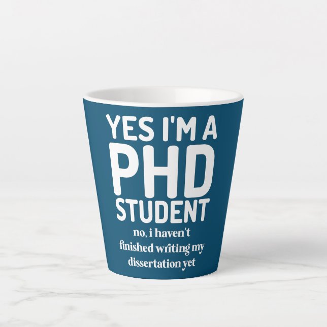 Tasse Latte Drôle Doctorat Doctorat Dissertation Doctorat Dipl (Devant)