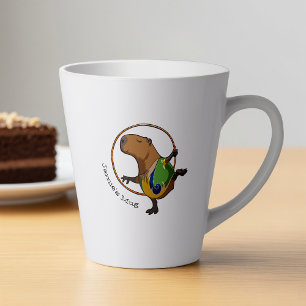 Tasse Latte Drôle Gymnaste rythmique Capybara Hoop Dessin