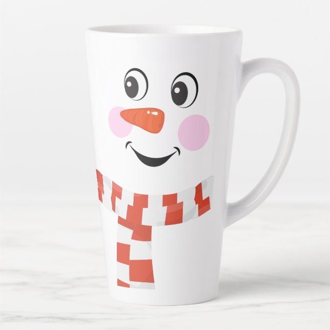 Tasse Latte Drôle Happy Face Snowman Écart d'hiver Hot Coca (Droite)