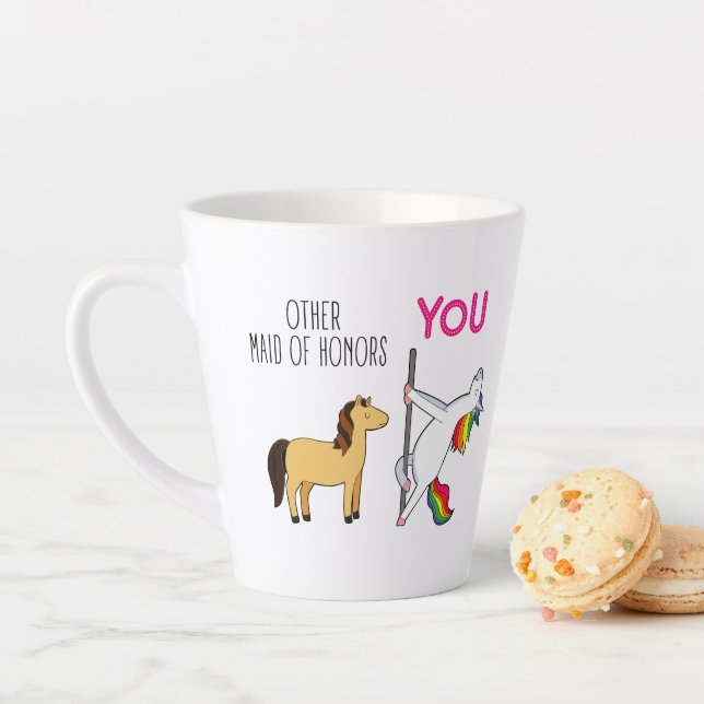 Tasse Latte Drôle Maid De Proposition D'Honneur, Cute Unicorn (En situation)