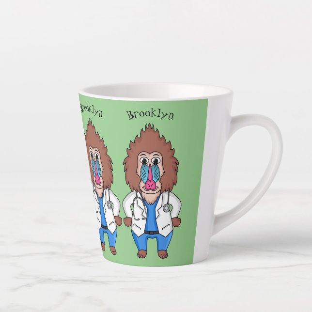 Tasse Latte Drôle manuel dessin d'un médecin (Droite)
