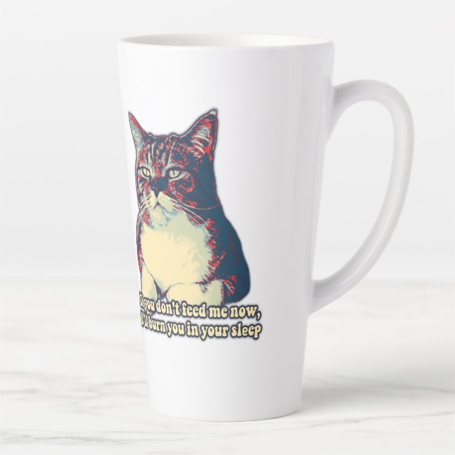 Tasse Latte Drôle mème de chat grincheux pour les propriétaire (Droite)