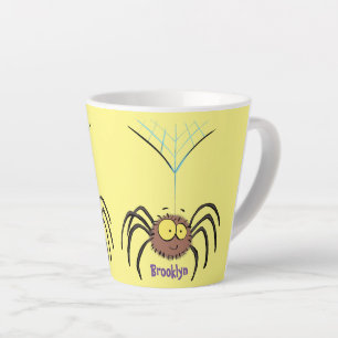Tasse Latte Drôle mignon dessin animé d'araignée moelleuse