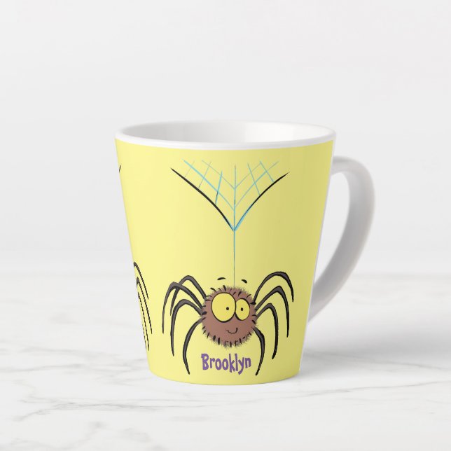 Tasse Latte Drôle mignon dessin animé d'araignée moelleuse (Angle droit)