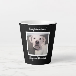 Tasse Latte Drôle mignon Grumpy Chien blanc 40e anniversaire N