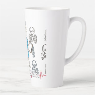 Tasse Latte Drôle Rigor RN Skeleton Med Halloween Skull Scruts
