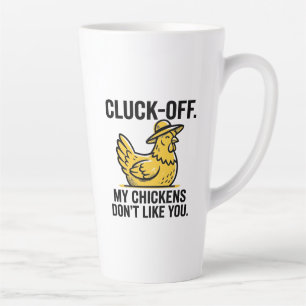 Tasse Latte Drôle Vintage Cluk Off Amoureux de Poules Minimali