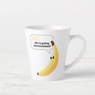 Tasse Latte Drôles de faveurs de fête à la banane rétro avec d