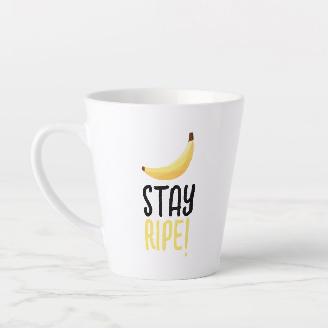 Tasse Latte Drôles de faveurs de fête à thème banane rétro ave (Gauche)
