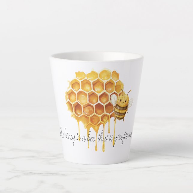 Tasse Latte Du miel pour une abeille (Devant)