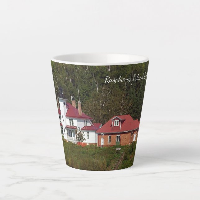 Tasse latte du phare de Raspberry Island (Devant)