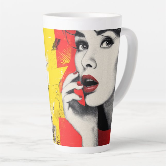 Tasse Latte Dual pop art portrait  (Angle droit)