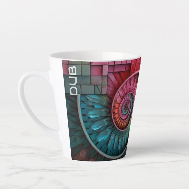 Tasse Latte Dubman Designs : Monogramme en spirale mosaïque de (Gauche)