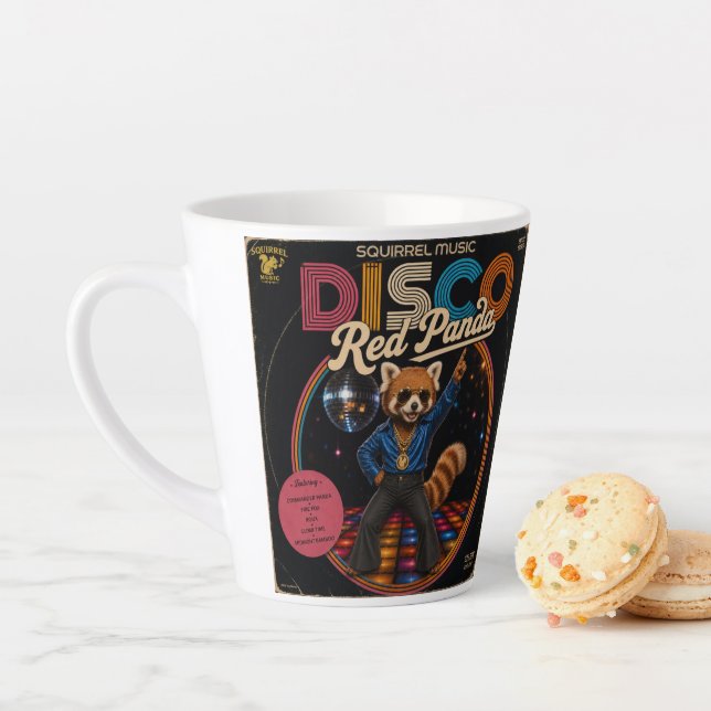 Tasse Latte Duo de Panda Rouge Disco (En situation)