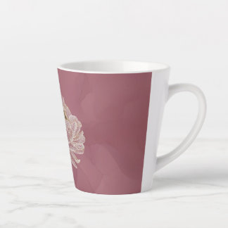Tasse Latte Dusty Rose Gold Floral Line Art Elegant