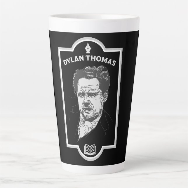 Tasse Latte Dylan Thomas Welsh Poet (Devant)