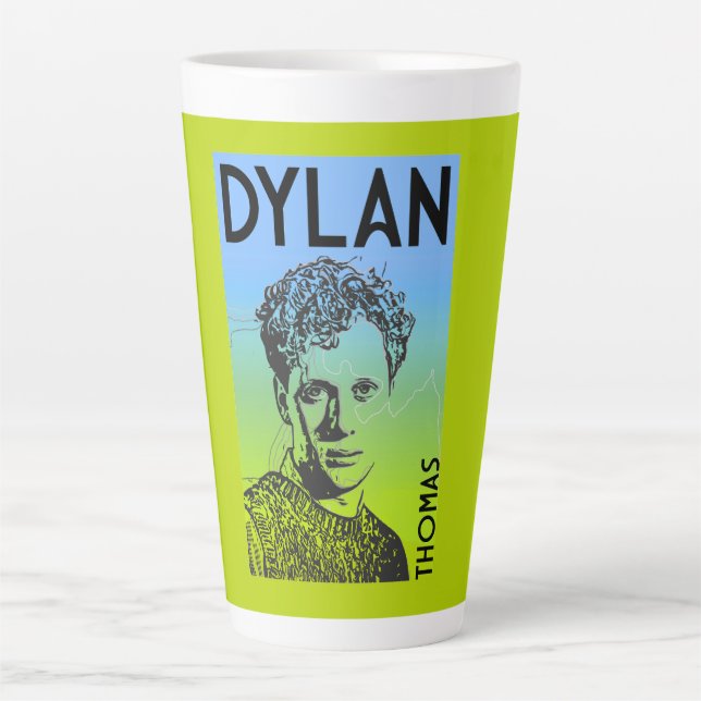 Tasse Latte Dylan Thomas Welsh Poet (Devant)