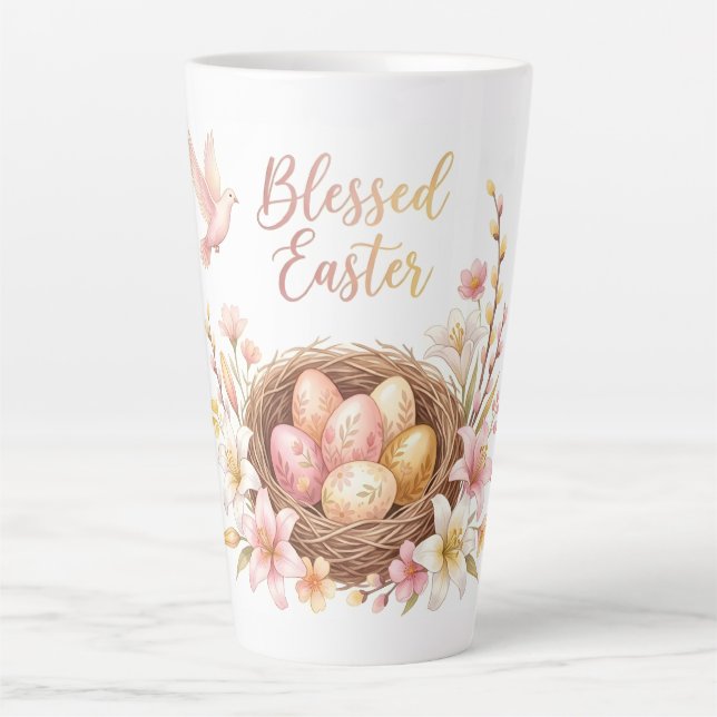 Tasse Latte Easter Nest with Eggs (Devant)
