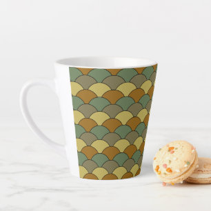 Tasse Latte Écaille de dragon, éventails, vagues, Seigaiha, ca